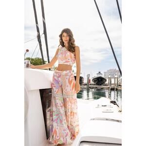 NWT Z&L Europe Aisha Top and Pants Set Top Size M Pants Size S Beachy Boho